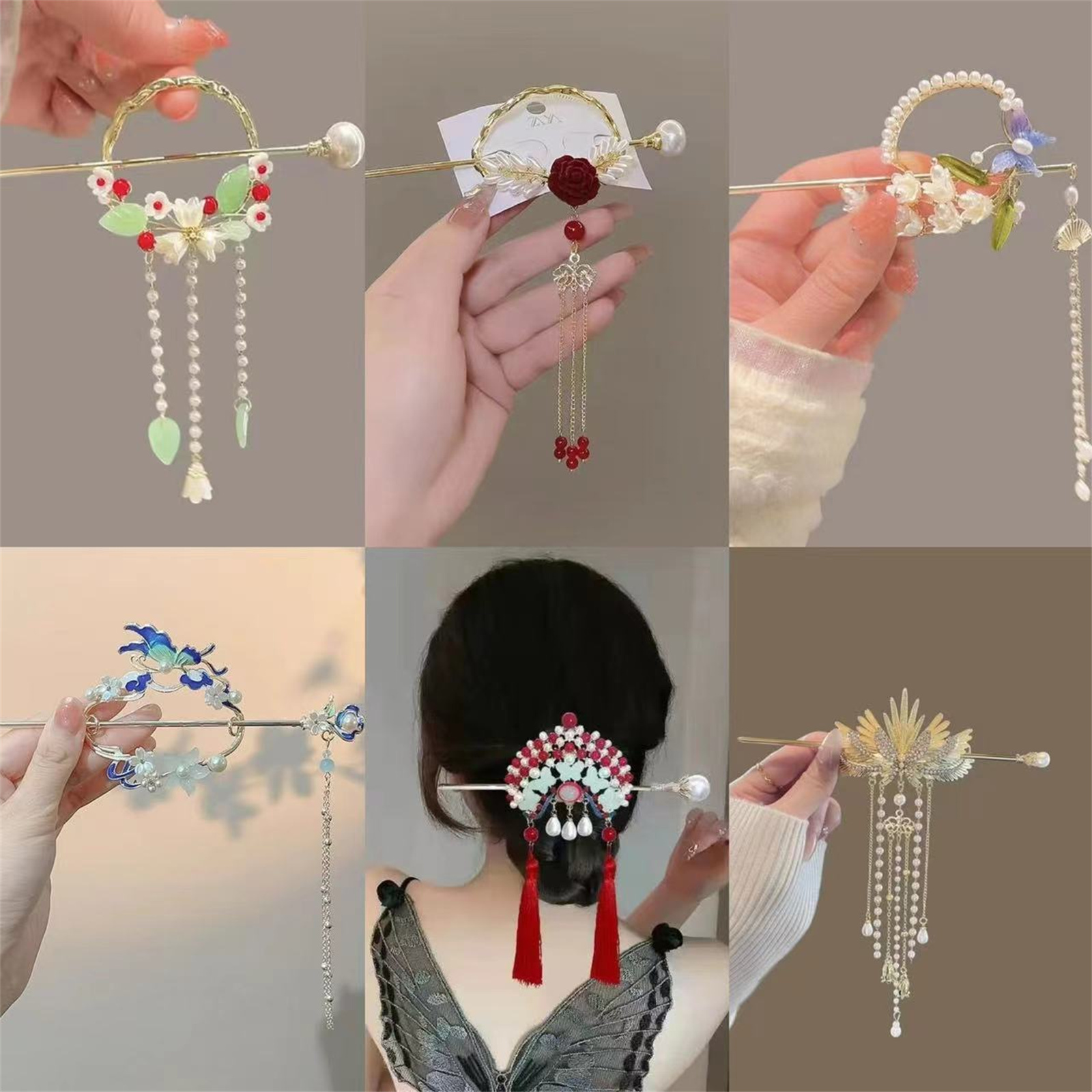 Ethnic Fashion Girls - Fermaglio per capelli in stile etnico