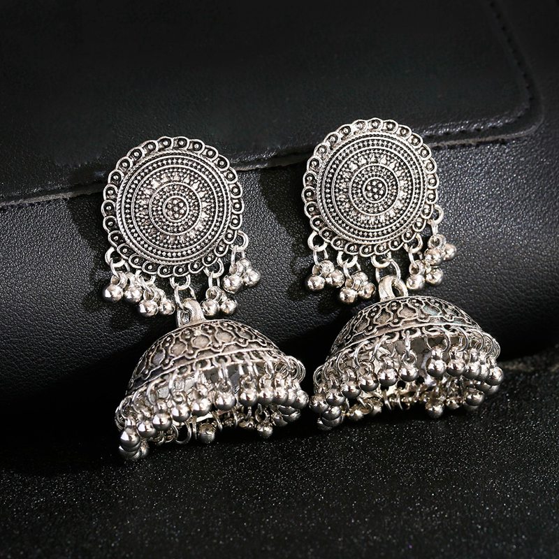 Ethnic Indian Fashion - Campane di colore argento etnico da