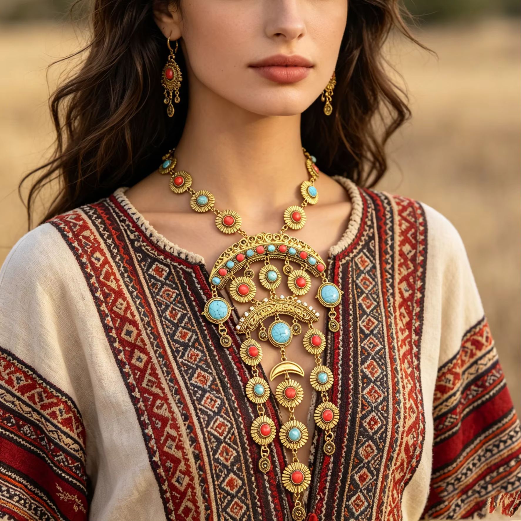 Ethnic Fashion Shoot - Collana vintage in stile etnico cinese,