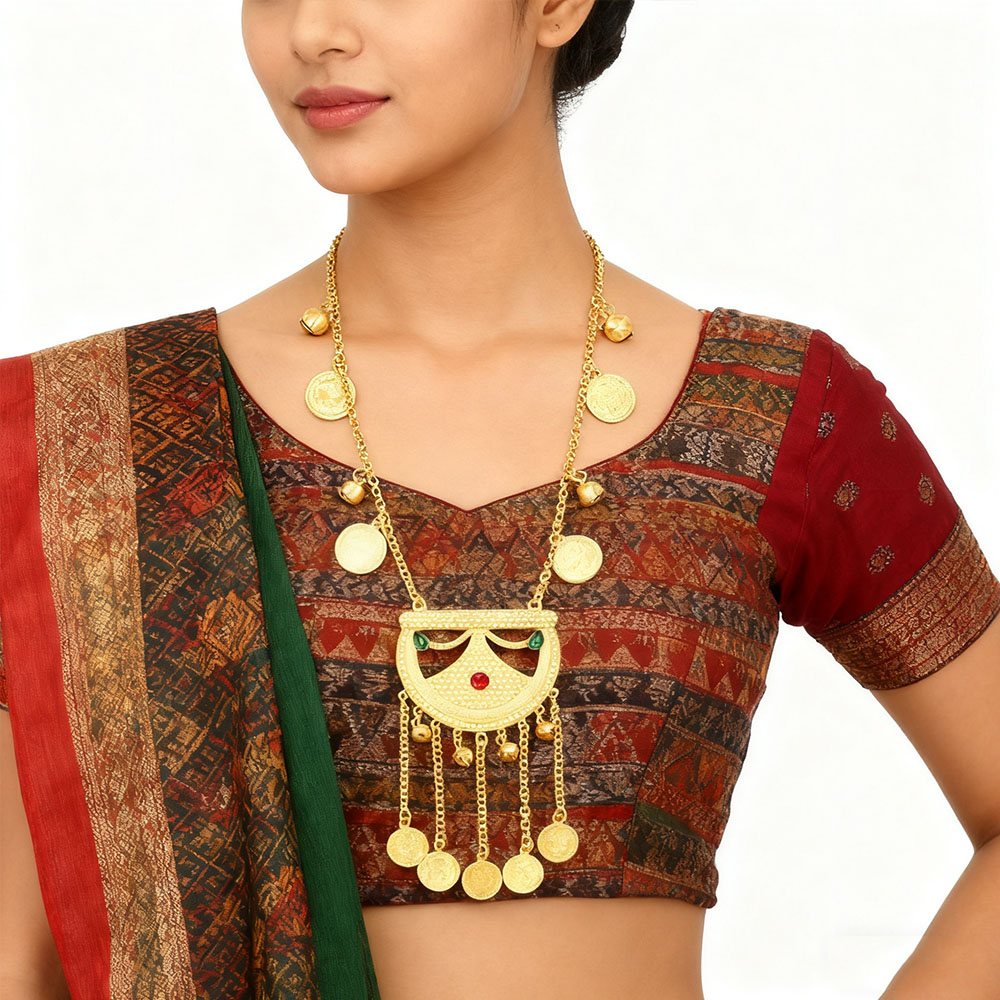 Ethnic Fashion Pakistan - Collana con monete tradizionali afghane pakistane,