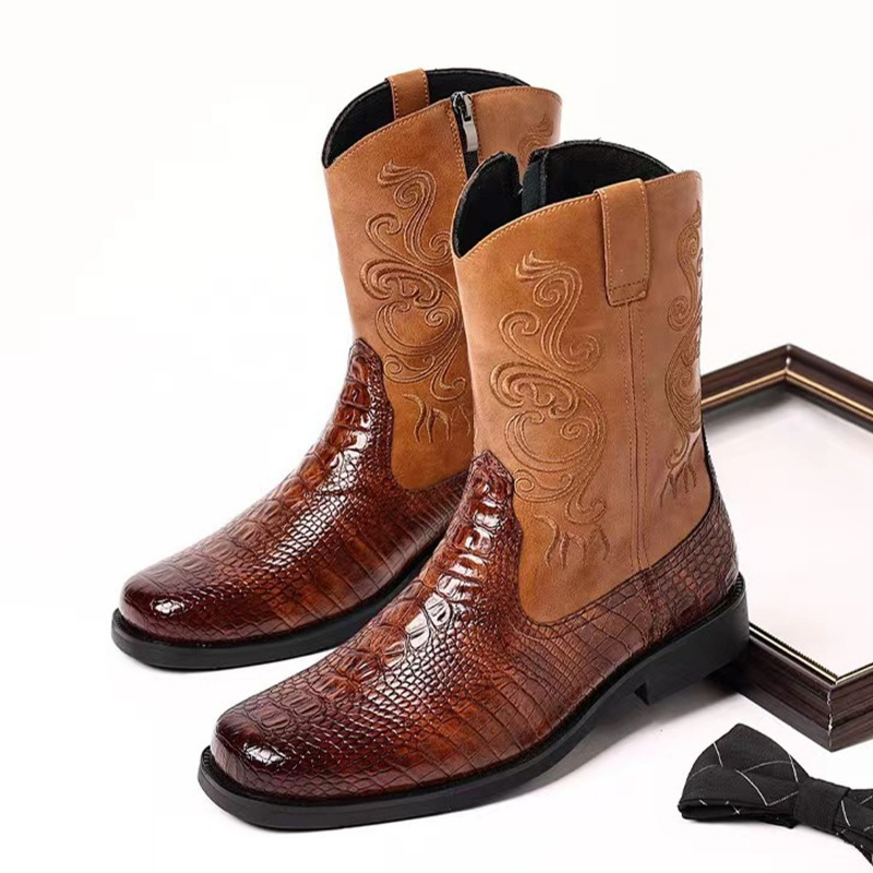 Ethnic Fashion For Men - Stivali da cowboy occidentali da uomo