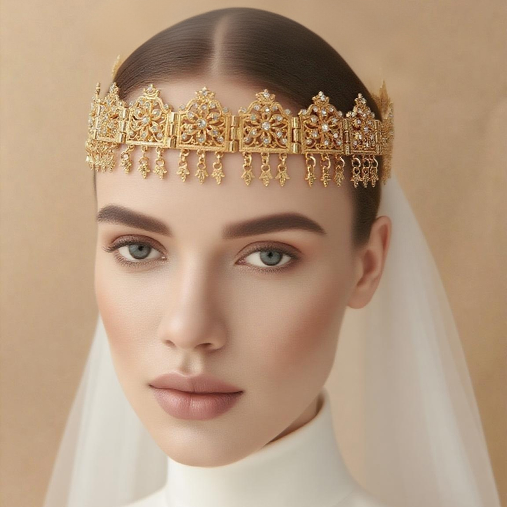 Ethnic Chic Fashion - Catena per capelli marocchina chic placcata