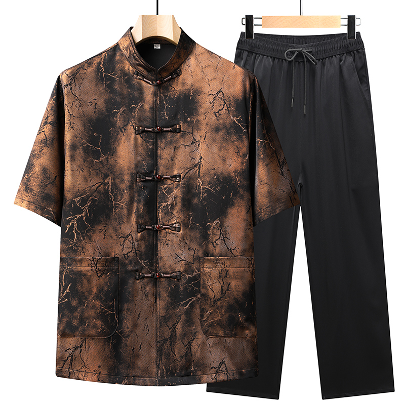 Men'S Ethnic Fashion Trends - Completi Uomo Camicia+Pantaloni, Tendenza Moda Estiva,