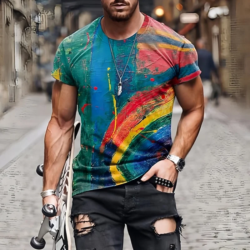 T-shirt con Stampa 3D a Manich - Men'S Ethnic Fashion Trends recensione e prezzo