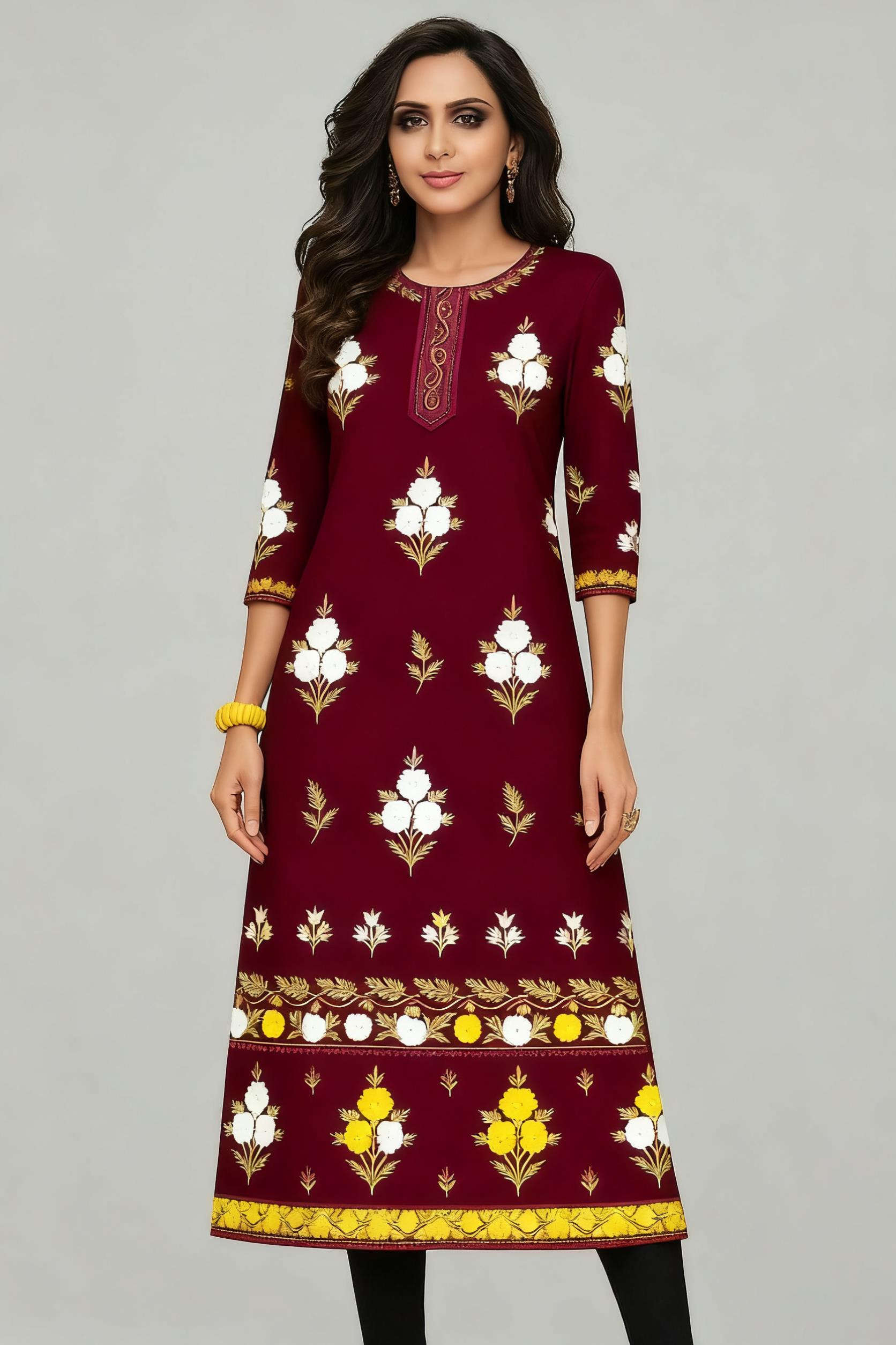 Musulmano Kurt Flowers Moda fe - Ethnic Fashion Kurtis recensione e prezzo