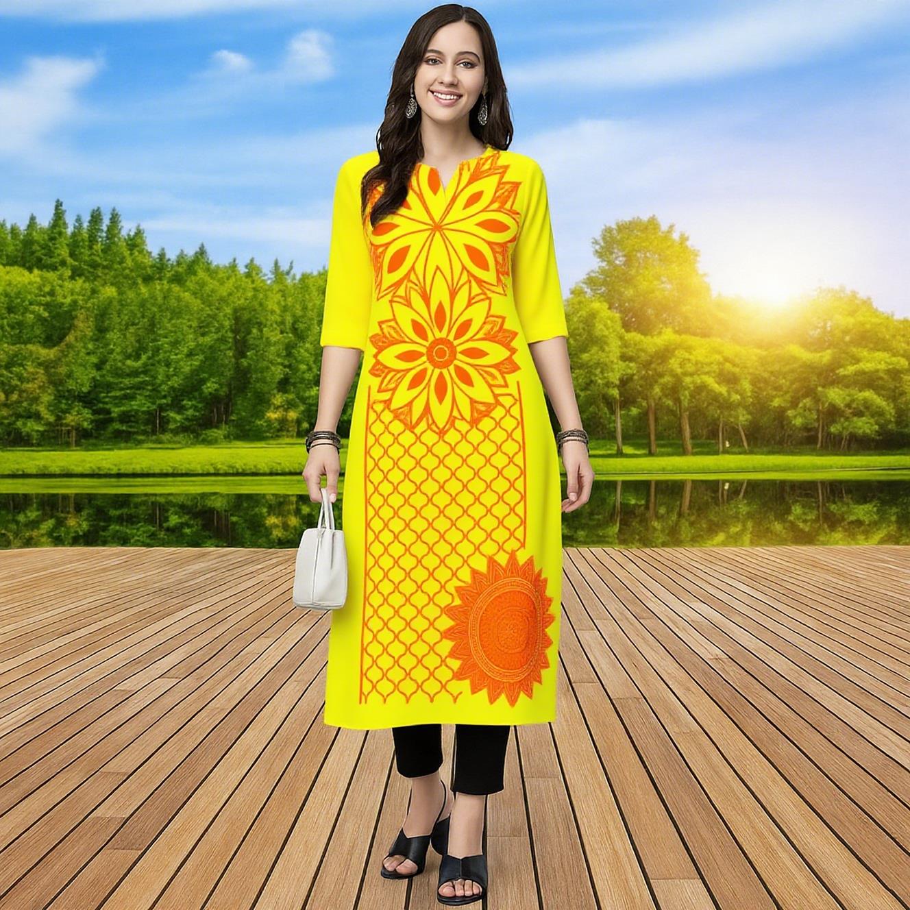 Abito Kurt comodo alla moda da - Ethnic Fashion Kurtis recensione e prezzo