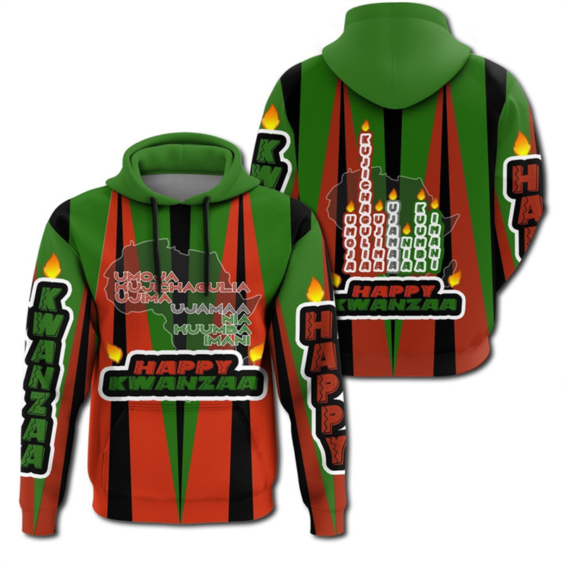 African Kwanzaa Hoodies 3D Pri - Men'S Ethnic Fashion Trends recensione e prezzo